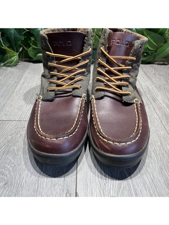 Vtg Polo Ralph Lauren Lorenzo Mid Lace Up Mens Leather Wool Boots Size 6 / W 7.5 main image 10
